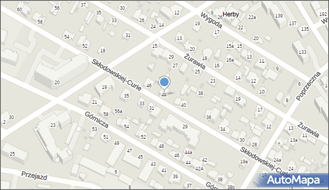 Kielce, Skłodowskiej-Curie Marii, 44, mapa Kielc