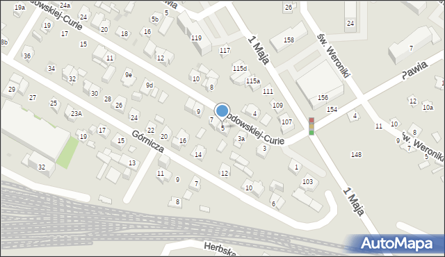 Kielce, Skłodowskiej-Curie Marii, 5, mapa Kielc