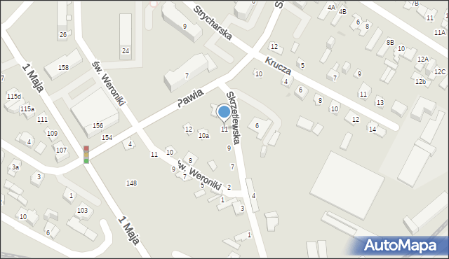 Kielce, Skrzetlewska, 11, mapa Kielc