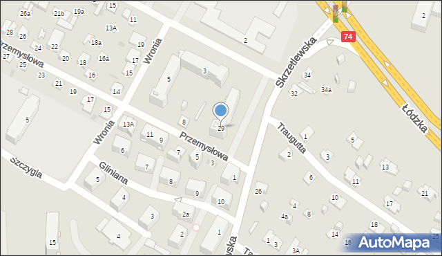 Kielce, Skrzetlewska, 29, mapa Kielc