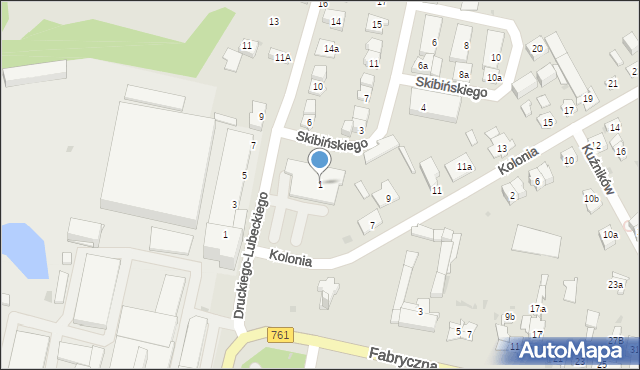 Kielce, Skibińskiego Leona, 1, mapa Kielc