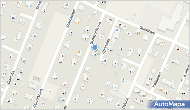 Kiełczów, Skowronkowa, 1a, mapa Kiełczów