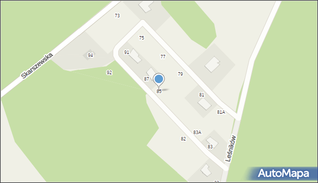 Kleszczewo, Skarszewska, 85, mapa Kleszczewo