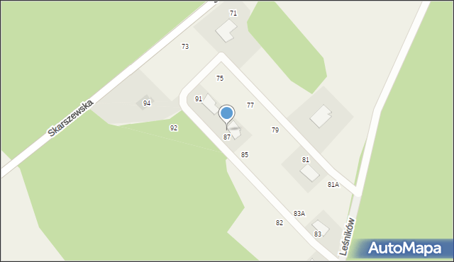 Kleszczewo, Skarszewska, 89, mapa Kleszczewo