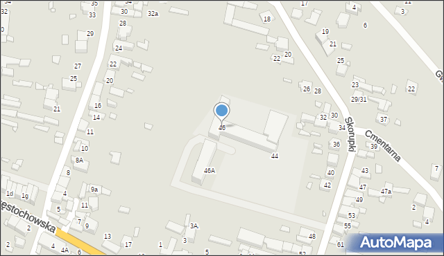 Kłobuck, Skorupki Ignacego Jana, ks., 46, mapa Kłobuck