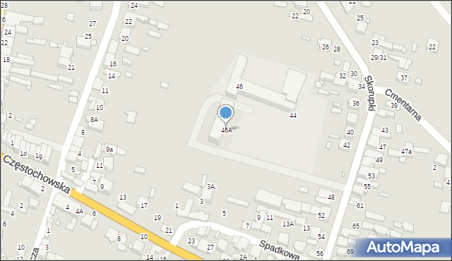 Kłobuck, Skorupki Ignacego Jana, ks., 46A, mapa Kłobuck