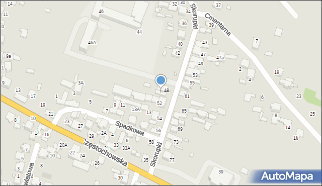 Kłobuck, Skorupki Ignacego Jana, ks., 50, mapa Kłobuck