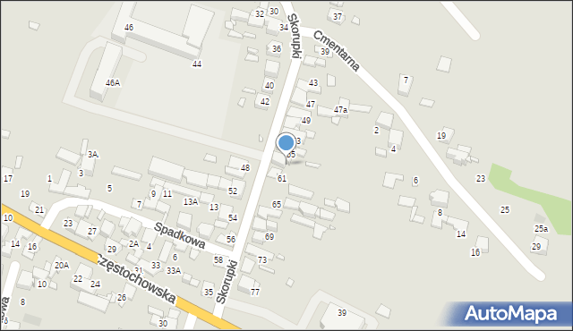 Kłobuck, Skorupki Ignacego Jana, ks., 59, mapa Kłobuck