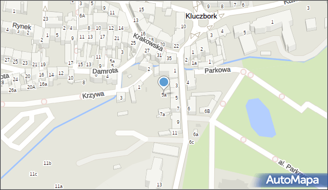 Kluczbork, Skłodowskiej-Curie Marii, 5a, mapa Kluczbork