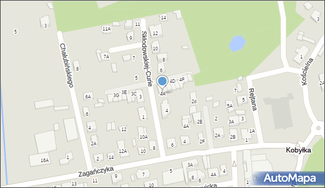 Kobyłka, Skłodowskiej-Curie Marii, 4A, mapa Kobyłka