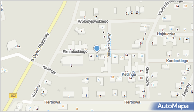 Kołobrzeg, Skrzetuskiego Jana, 6, mapa Kołobrzegu
