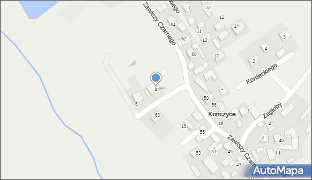 Kończyce, Skrzetuskiego Jana, 4, mapa Kończyce