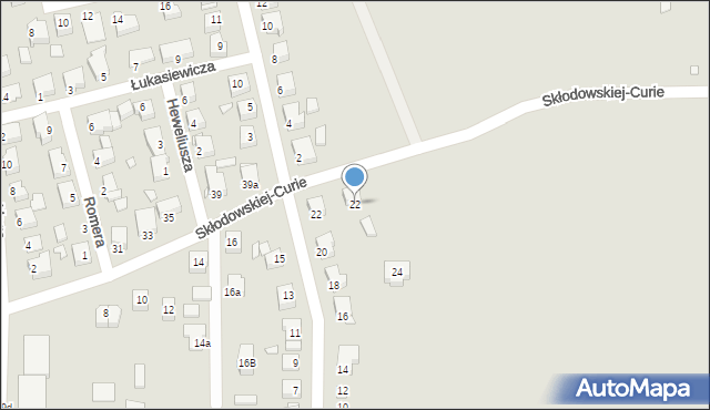 Konin, Skłodowskiej-Curie Marii, 22, mapa Konina