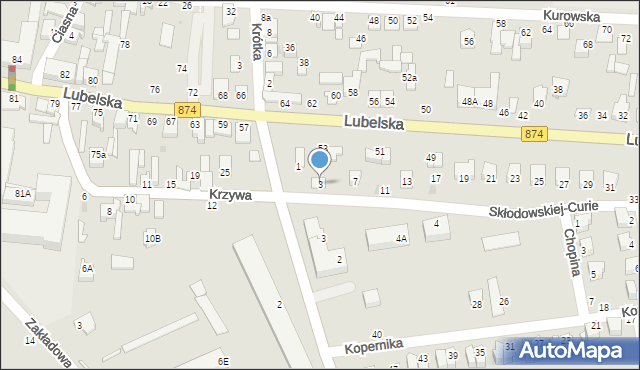 Końskowola, Skłodowskiej-Curie Marii, 3, mapa Końskowola