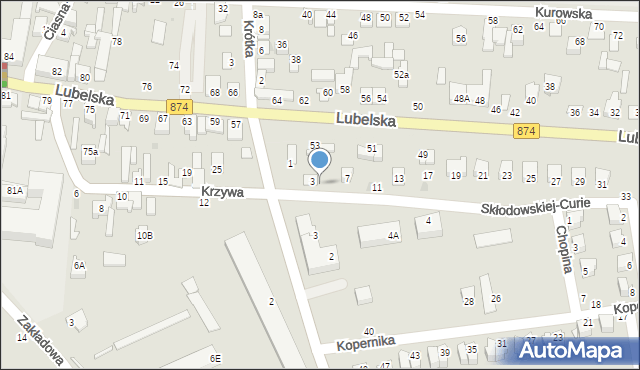 Końskowola, Skłodowskiej-Curie Marii, 5, mapa Końskowola