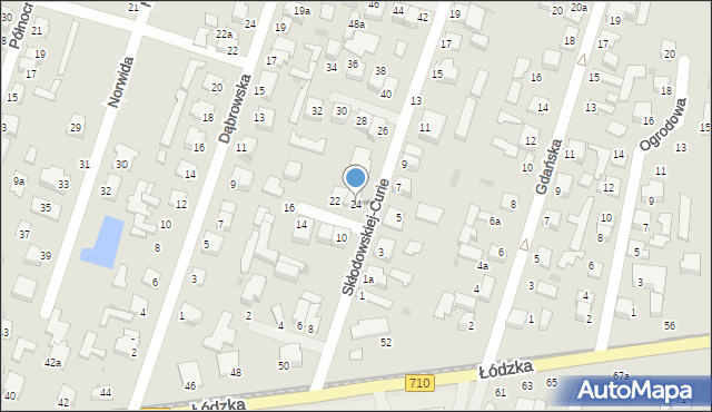 Konstantynów Łódzki, Skłodowskiej-Curie Marii, 24, mapa Konstantynów Łódzki