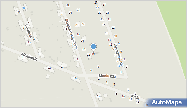 Korsze, Skłodowskiej-Curie Marii, 10, mapa Korsze