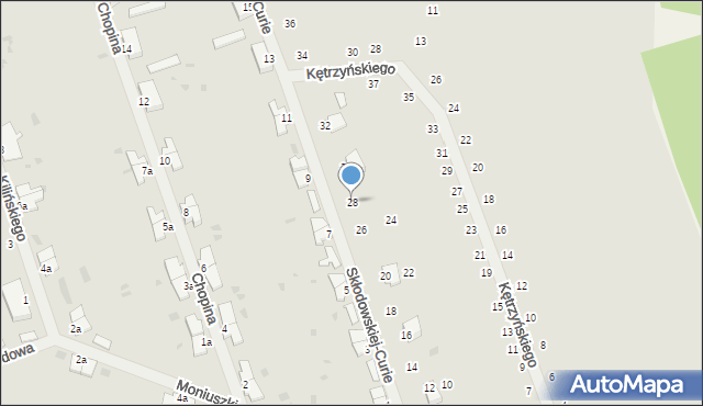 Korsze, Skłodowskiej-Curie Marii, 28, mapa Korsze