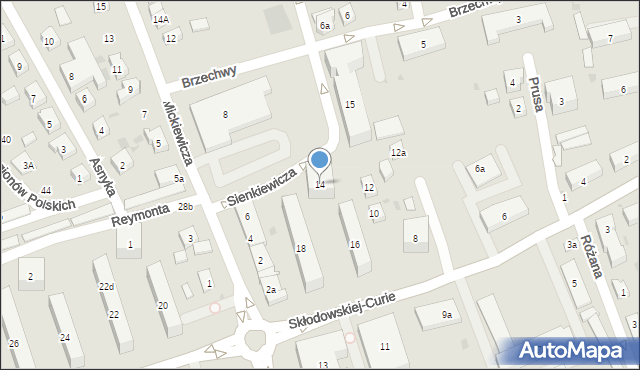 Kościerzyna, Skłodowskiej-Curie Marii, 14, mapa Kościerzyna