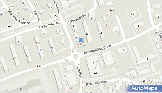 Kościerzyna, Skłodowskiej-Curie Marii, 18A, mapa Kościerzyna