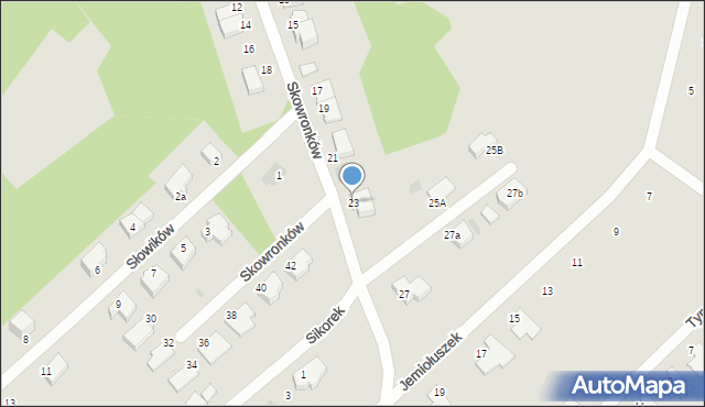 Koszalin, Skowronków, 23, mapa Koszalina