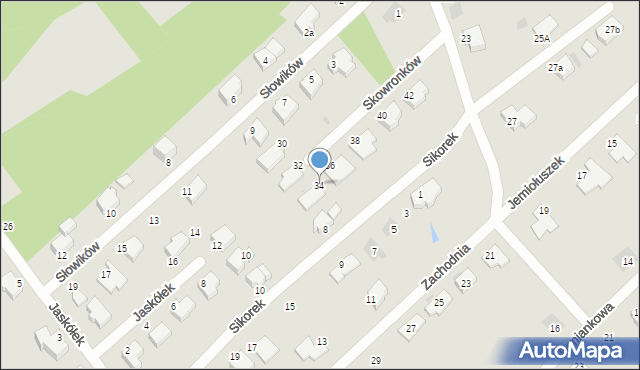 Koszalin, Skowronków, 34, mapa Koszalina