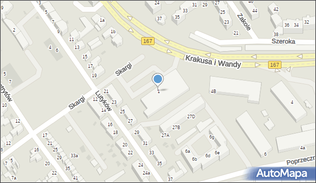 Koszalin, Skargi Piotra, ks., 1, mapa Koszalina
