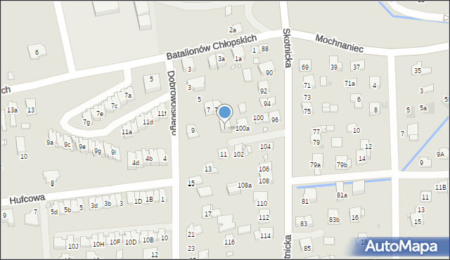 Kraków, Skotnicka, 100b, mapa Krakowa