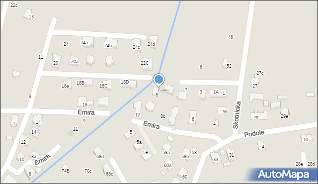 Kraków, Skotnicka, 54c, mapa Krakowa