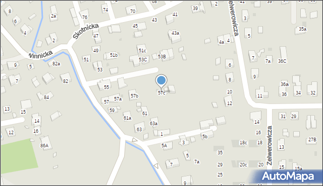 Kraków, Skotnicka, 57c, mapa Krakowa