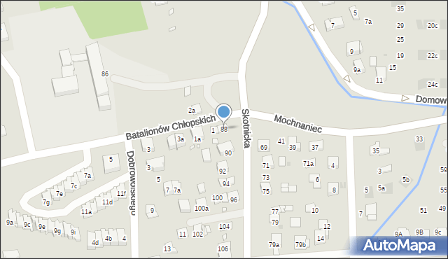 Kraków, Skotnicka, 88, mapa Krakowa