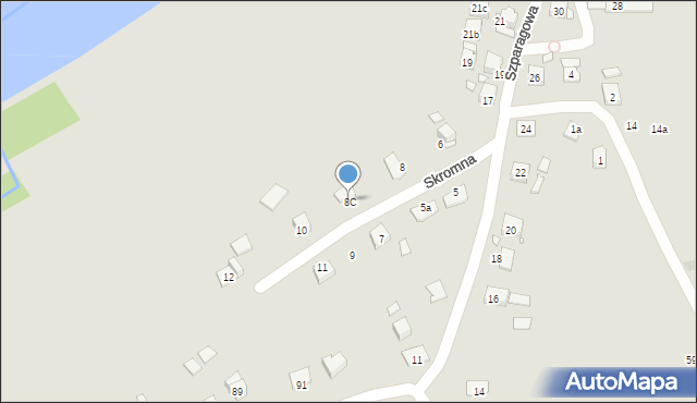 Kraków, Skromna, 8C, mapa Krakowa