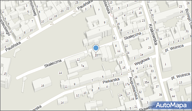 Kraków, Skałeczna, 10, mapa Krakowa
