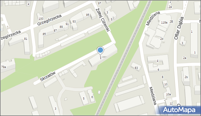 Kraków, Skrzatów, 1, mapa Krakowa