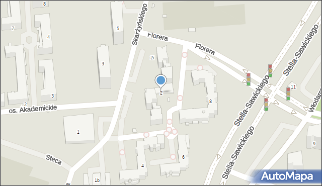 Kraków, Skarżyńskiego Stanisława, 2, mapa Krakowa