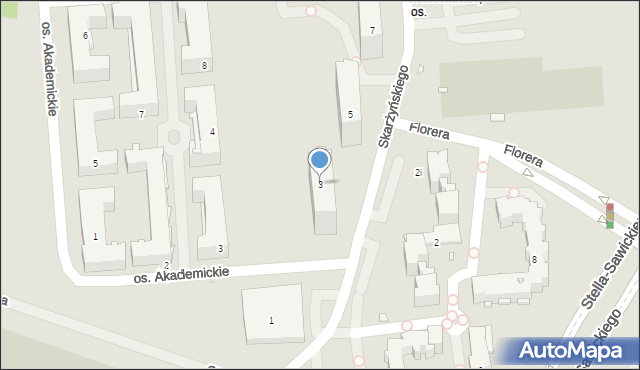 Kraków, Skarżyńskiego Stanisława, 3, mapa Krakowa