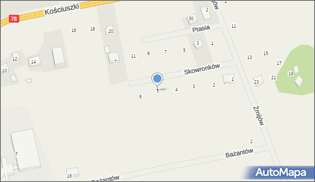 Kroczyce, Skowronków, 5, mapa Kroczyce