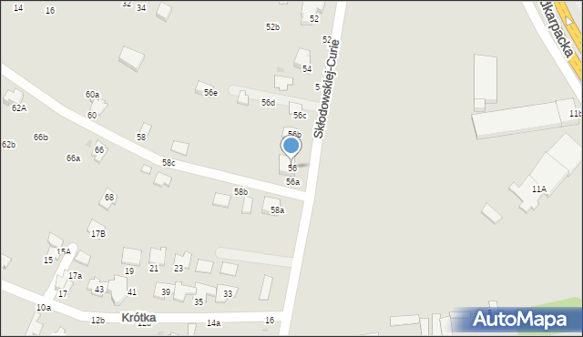 Krosno, Skłodowskiej-Curie Marii, 56, mapa Krosna
