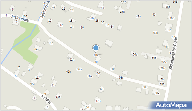 Krosno, Skłodowskiej-Curie Marii, 60a, mapa Krosna
