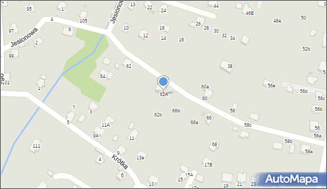 Krosno, Skłodowskiej-Curie Marii, 62A, mapa Krosna