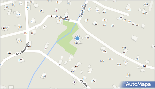 Krosno, Skłodowskiej-Curie Marii, 64A, mapa Krosna