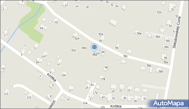 Krosno, Skłodowskiej-Curie Marii, 66a, mapa Krosna