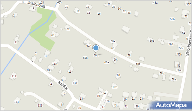 Krosno, Skłodowskiej-Curie Marii, 66b, mapa Krosna