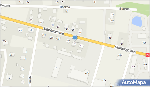 Krzeszyce, Skwierzyńska, 40, mapa Krzeszyce