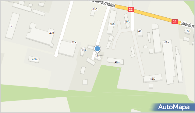 Krzeszyce, Skwierzyńska, 44, mapa Krzeszyce