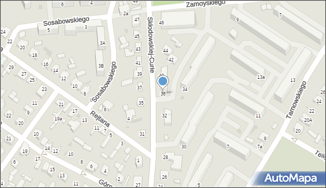 Kutno, Skłodowskiej-Curie Marii, 36, mapa Kutno