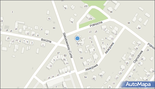 Kutno, Skłodowskiej-Curie Marii, 72, mapa Kutno