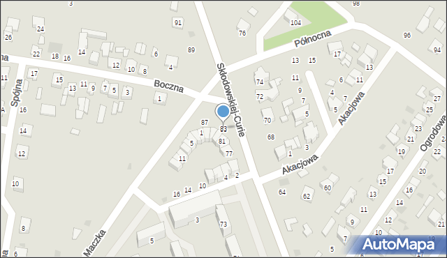 Kutno, Skłodowskiej-Curie Marii, 83, mapa Kutno