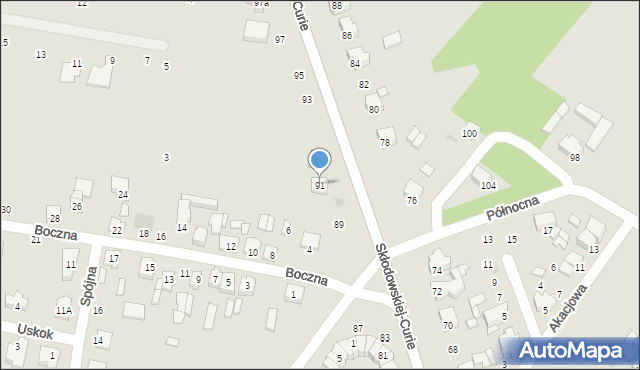 Kutno, Skłodowskiej-Curie Marii, 91, mapa Kutno