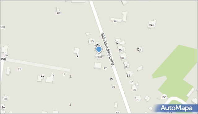 Kutno, Skłodowskiej-Curie Marii, 97a, mapa Kutno